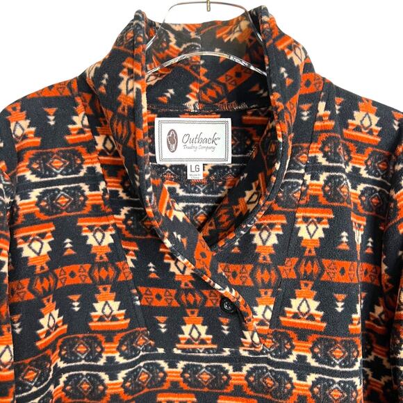 Outback Trading Co. Birdie Pullover Southwest Fleece Pattern Jacket W's Large - Picture 4 of 9